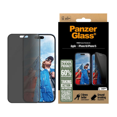 PanzerGlass®Ultra-Wide Fit Privacy Screen Protector For iPhone 16 / 15